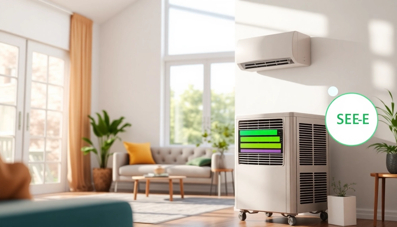 Understanding what is seer in air conditioning through an energy-efficient AC unit displayed in a sunny living space.