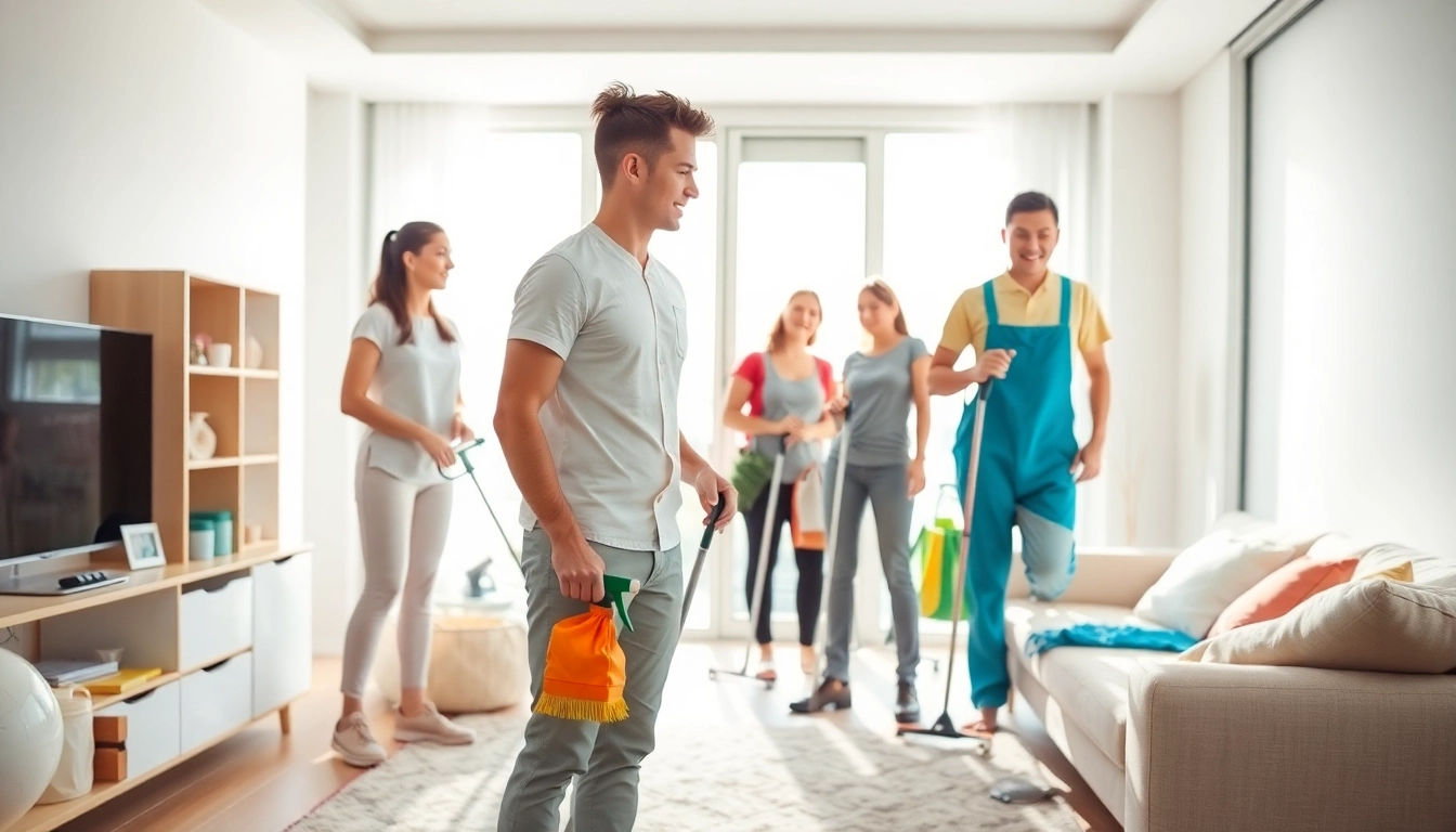 Bond cleaning Brisbane team efficiently revitalizing an apartment with pristine surfaces.