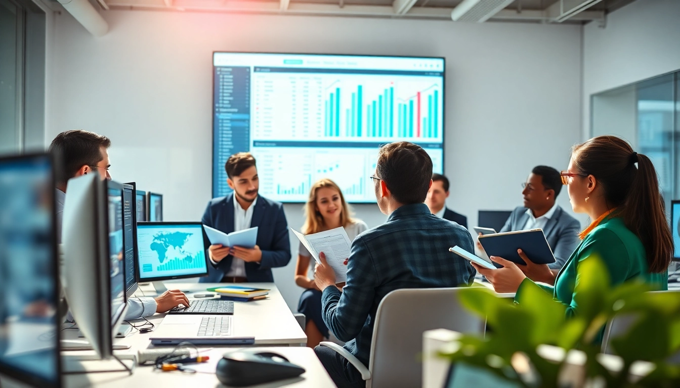 Collaborative team conducting competitor pricing research in a modern office setting.