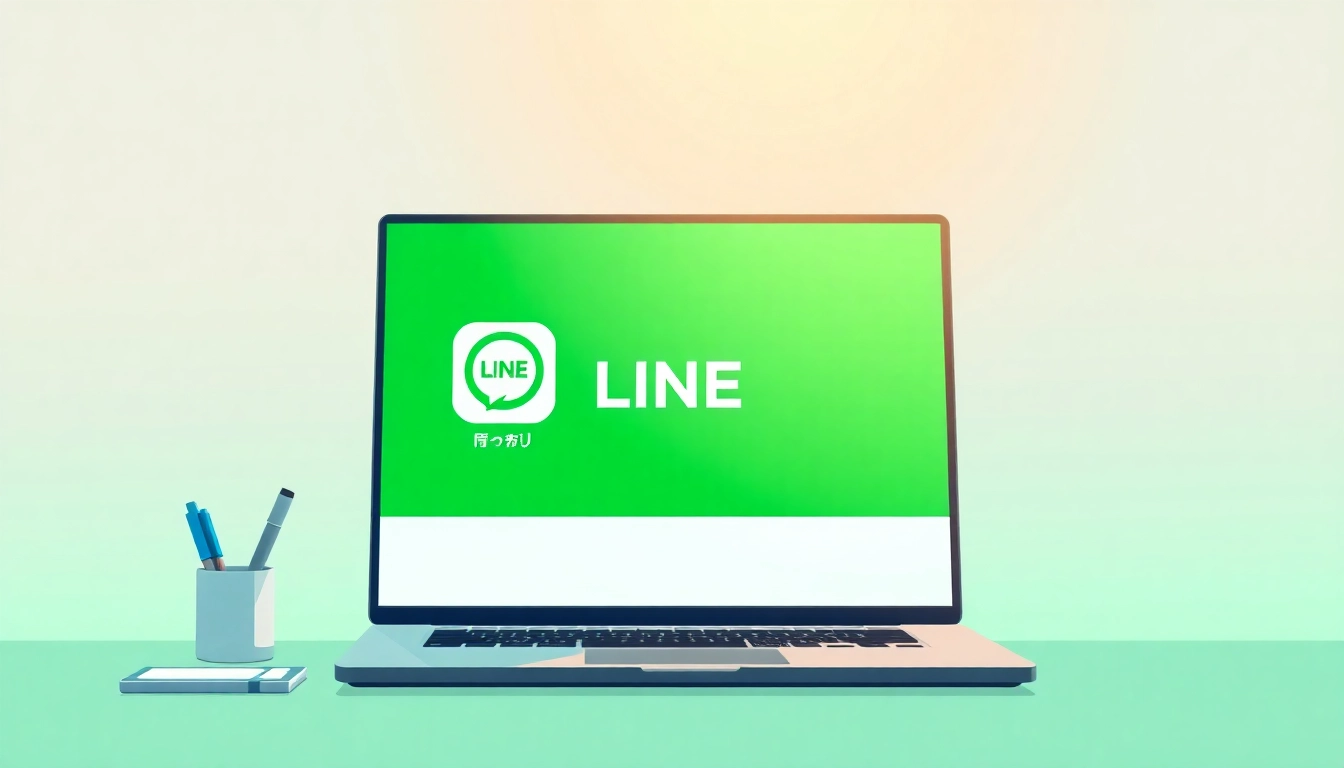 Download the line電腦版官方下載 software interface on a sleek computer screen.