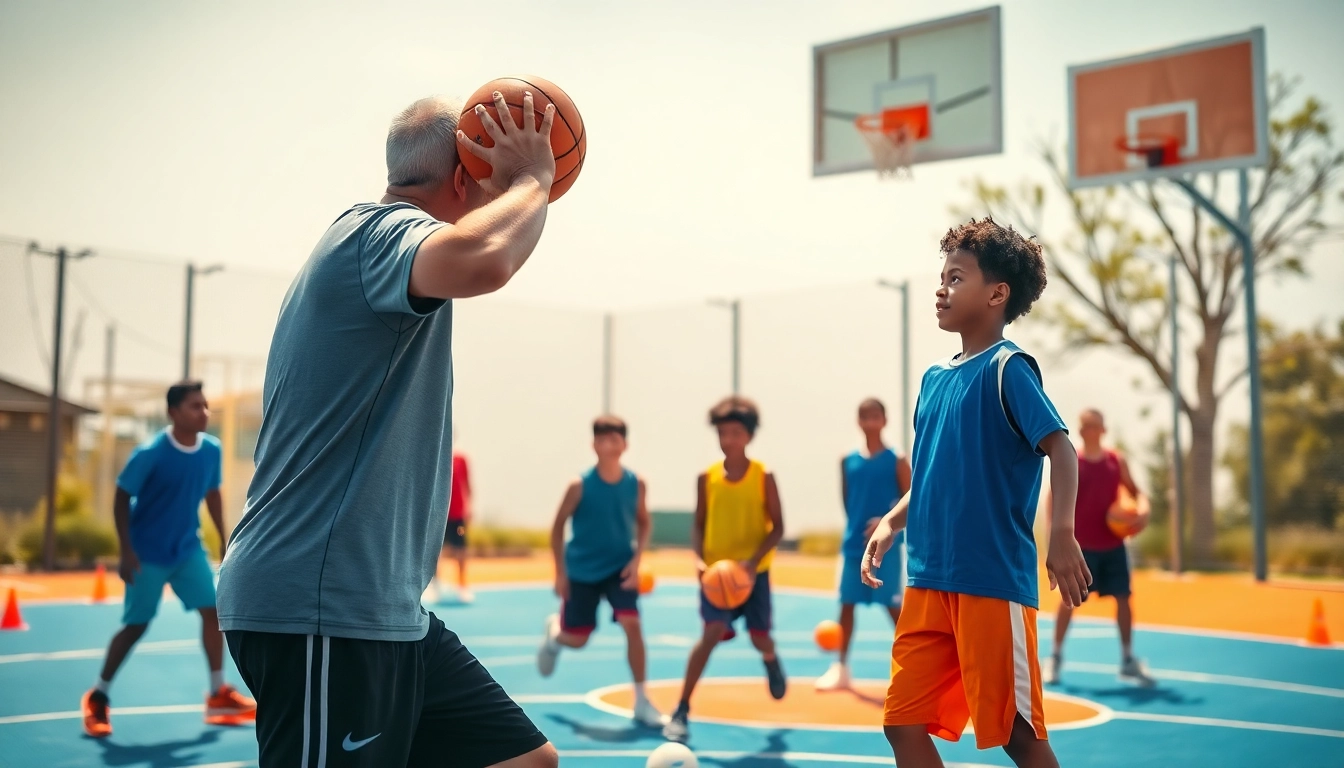Participating in basketball training programs near me, youth athletes improve their skills under a coach's guidance.