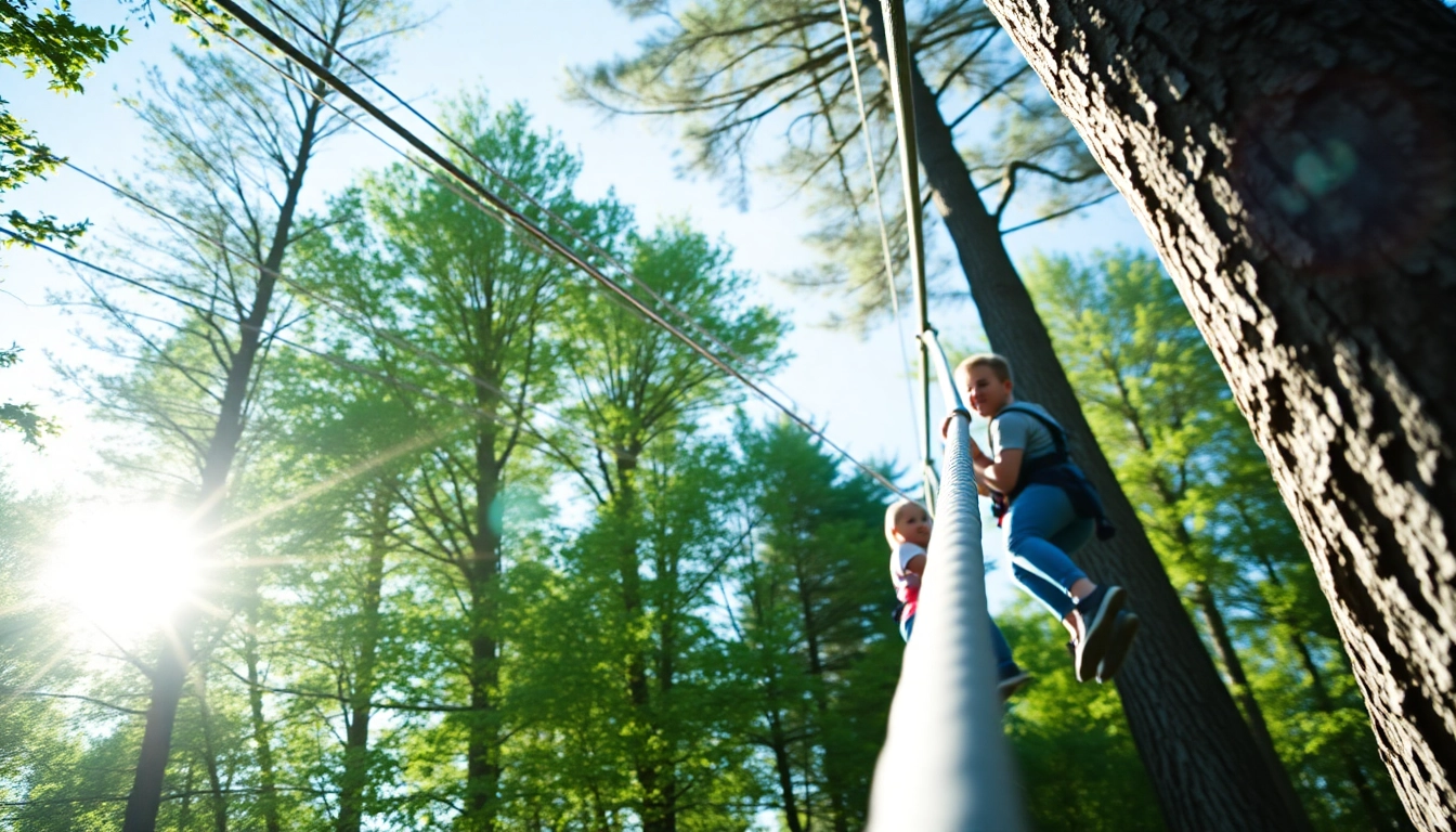 Engaging family adventure with ZIP WIRE KITS, highlighting excitement in a scenic forest.