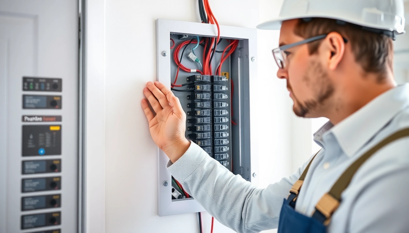Inspecting the electrical panel Clearwater services with a focus on safety and modern upgrades.