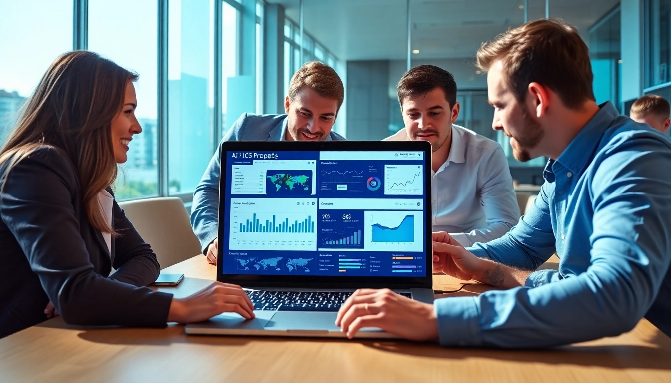 Generate insights using ai prompts for competitor analysis with a professional team in a modern setting.